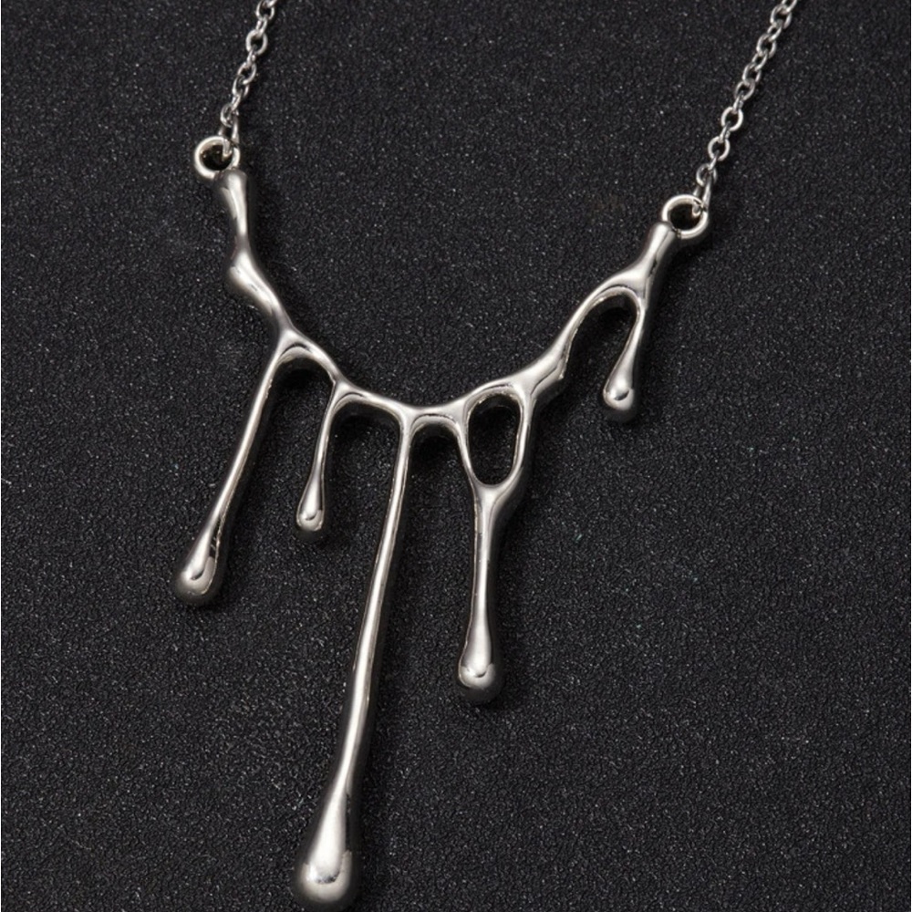 Silver Candle Tears Necklace